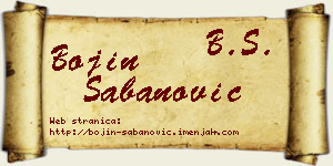 Bojin Šabanović vizit kartica